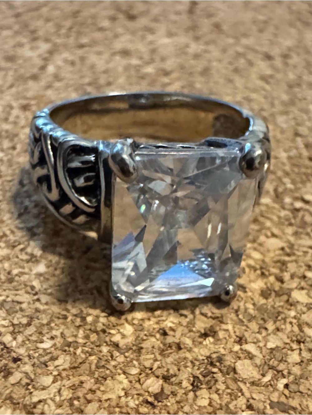 Costume ring silver tone
